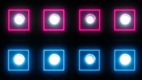 Square Neon led light 4K LOOP Stock Footage 158441662