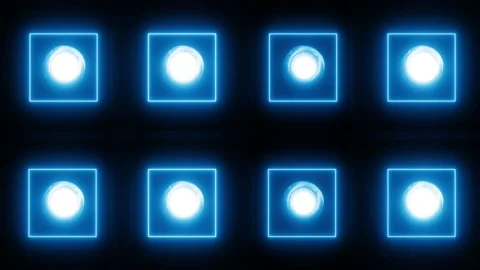 Square Neon led light 4K LOOP Stock Footage 158441665