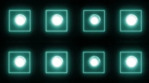 Square Neon led light 4K LOOP Stock Footage 158441673