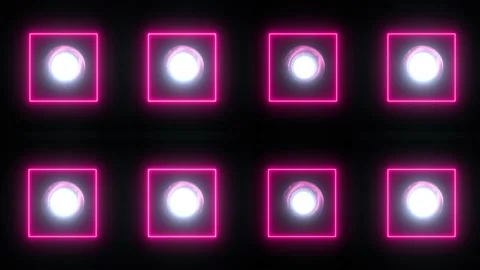 Square Neon led light 4K LOOP Stock Footage 158441679