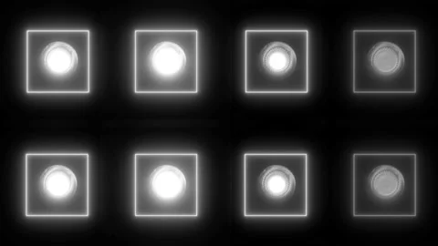 Square Neon led light 4K LOOP Stock Footage 158442675