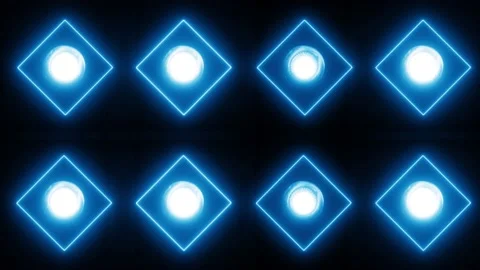 Square Neon led light 4K LOOP Stock Footage 158444275