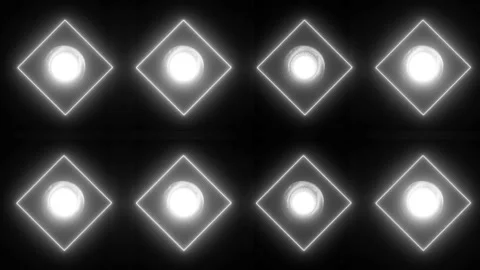 Square Neon led light 4K LOOP Stock Footage 158444280