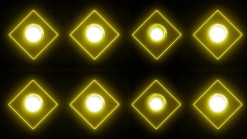 Square Neon led light 4K LOOP Stock Footage 158444306