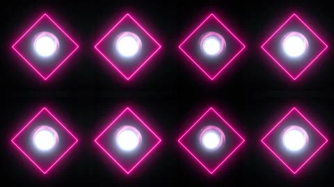 Square Neon led light 4K LOOP Stock Footage 158444340