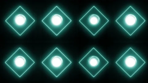 Square Neon led light 4K LOOP Stock Footage 158444506