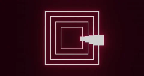 Square neon light pattern animation. Stock Footage 137148908
