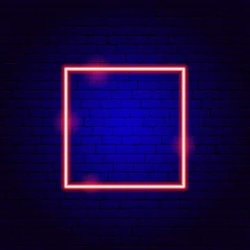 Square Neon Sign Stock Illustration
