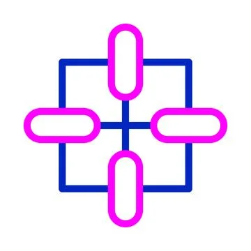 Square Network Connection Design Line Art Work 스톡 일러스트