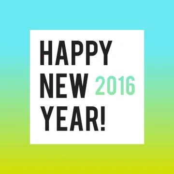 Square New Year design with gradient background Illustrazione stock