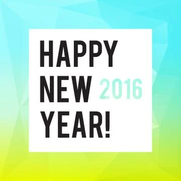 Square New Year design with polygonal gradient background Stock Illustration