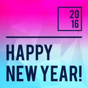 Square New Year design with polygonal gradient background 库存插图