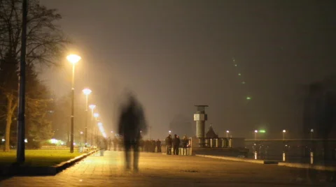 Square of a night city. Stock Footage 573114