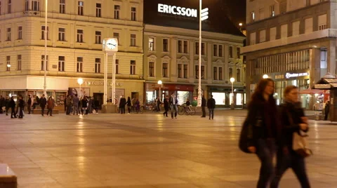 On the square at night Video stock 2214375