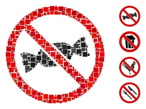 Square No Candy Icon Vector Collage Ilustración de archivo