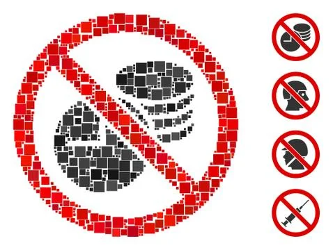 Square No Credit Time Icon Vector Mosaic 스톡 일러스트
