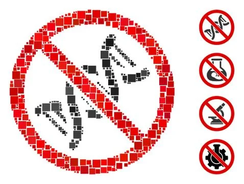 Square No DNA Helix Icon Vector Mosaic Stock Illustration