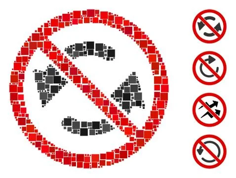 Square No Flip Arrows Icon Vector Mosaic イラスト素材