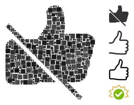 Square No Likes Icon Vector Mosaic 스톡 일러스트