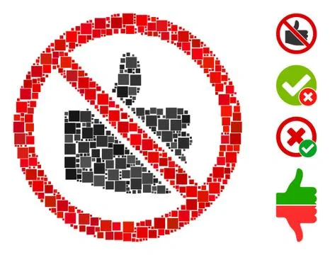 Square No Likes Icon Vector Collage 스톡 일러스트