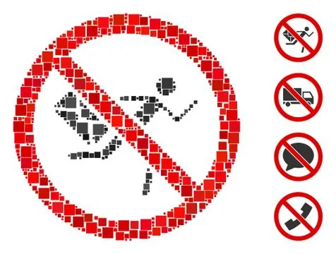 Square No Mail Courier Icon Vector Mosaic Illustrazione stock