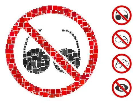 Square No Spectacles Icon Vector Mosaic Stock Illustration
