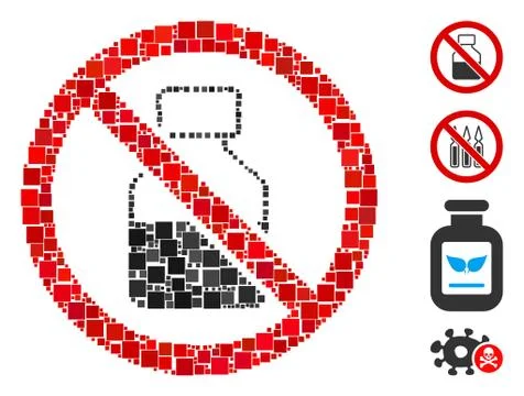 Square No Vial Icon Vector Mosaic Stock Illustration