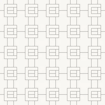 Square nodes with inner frame grid seamless pattern in minimal line design Stockillustratie