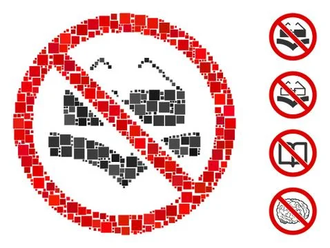 Square Not Read Books Icon Vector Mosaic Illustrazione stock