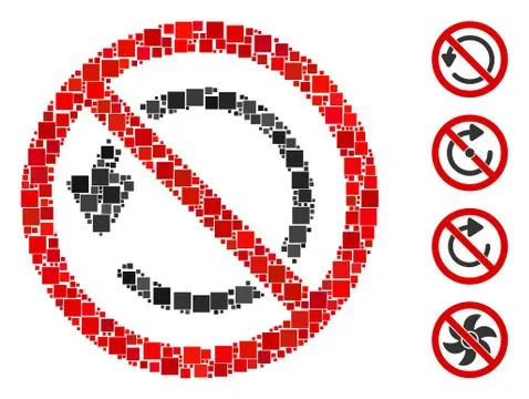 Square Not Rotate Icon Vector Mosaic 스톡 일러스트