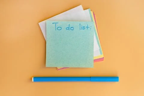 Square note sheet with the inscription to do list. Foto stock