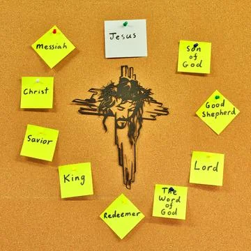Square Notes of Jesus With Face Cross Stock Photos