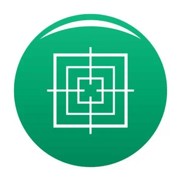 Square objective icon vector green Stock Illustration