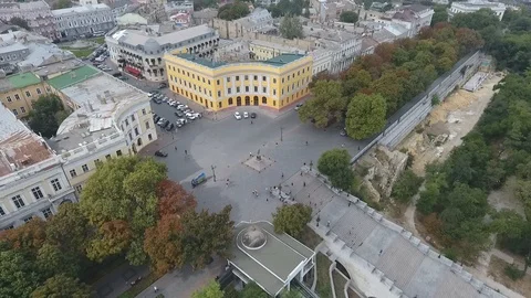 Square in Odessa from the top Video stock 106150990