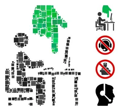 Square Office Use Icon Vector Collage Stock Illustration