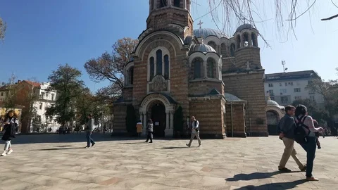 Square Old Church Sofia Stock Footage 118669897