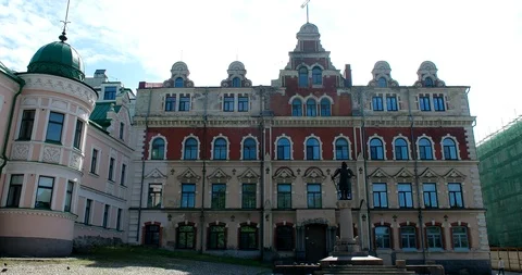 Square of Old Town hall, Vyborg, Russia Stock Footage 112938609