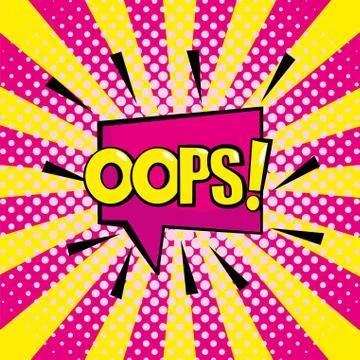 Square with oops pop art message Illustrazione stock
