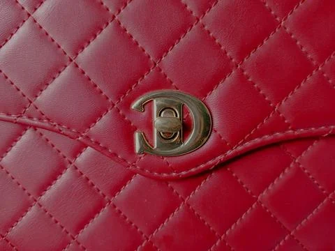 Square or box pattern on wine bag with flap. Stock Photos