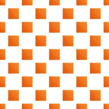 Square orange crackers creating seamless geometric food pattern Stock Illustration