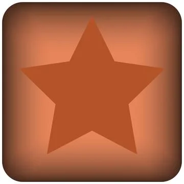 Square orange star button of a set. Vector Stock Illustration