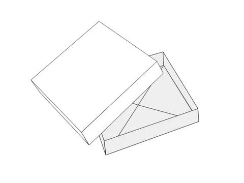 Square Origami Box with Lid Vector Illustrazione stock