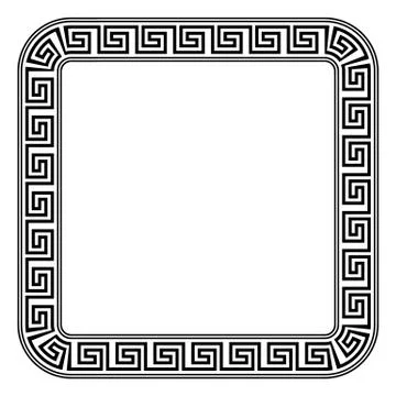 Square ornament meander. Illustrazione stock
