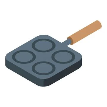 Square pan icon isometric vector. Modern steam design Illustrazione stock