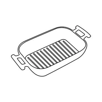 Square pan use for cooking in the kitchen vector Stock Illustration
