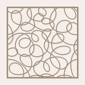 Square panel with pattern of chaotic lines.  Ilustración de archivo