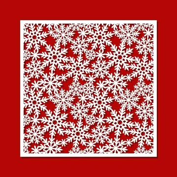Square panel with snowflakes.  Stock Illustration