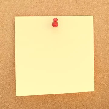 Square paper note over cork board Foto stock