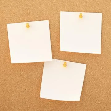 Square paper notes over cork board Stock Illustration