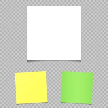 Square papers shadow transparent Stock Illustration